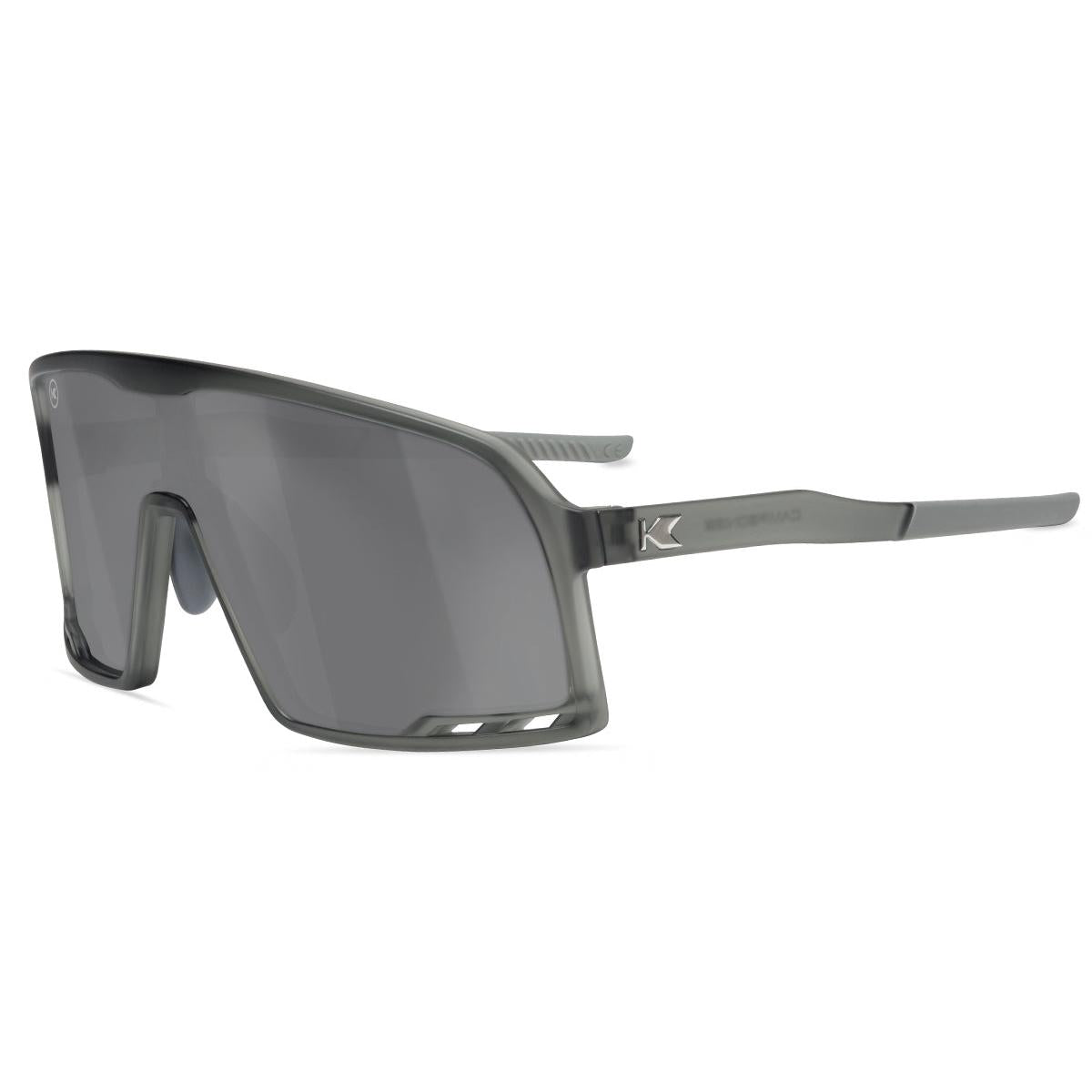 Sport Sunglasses with Frosted Grey Frames and Silver Smoke Lenses, Flyover