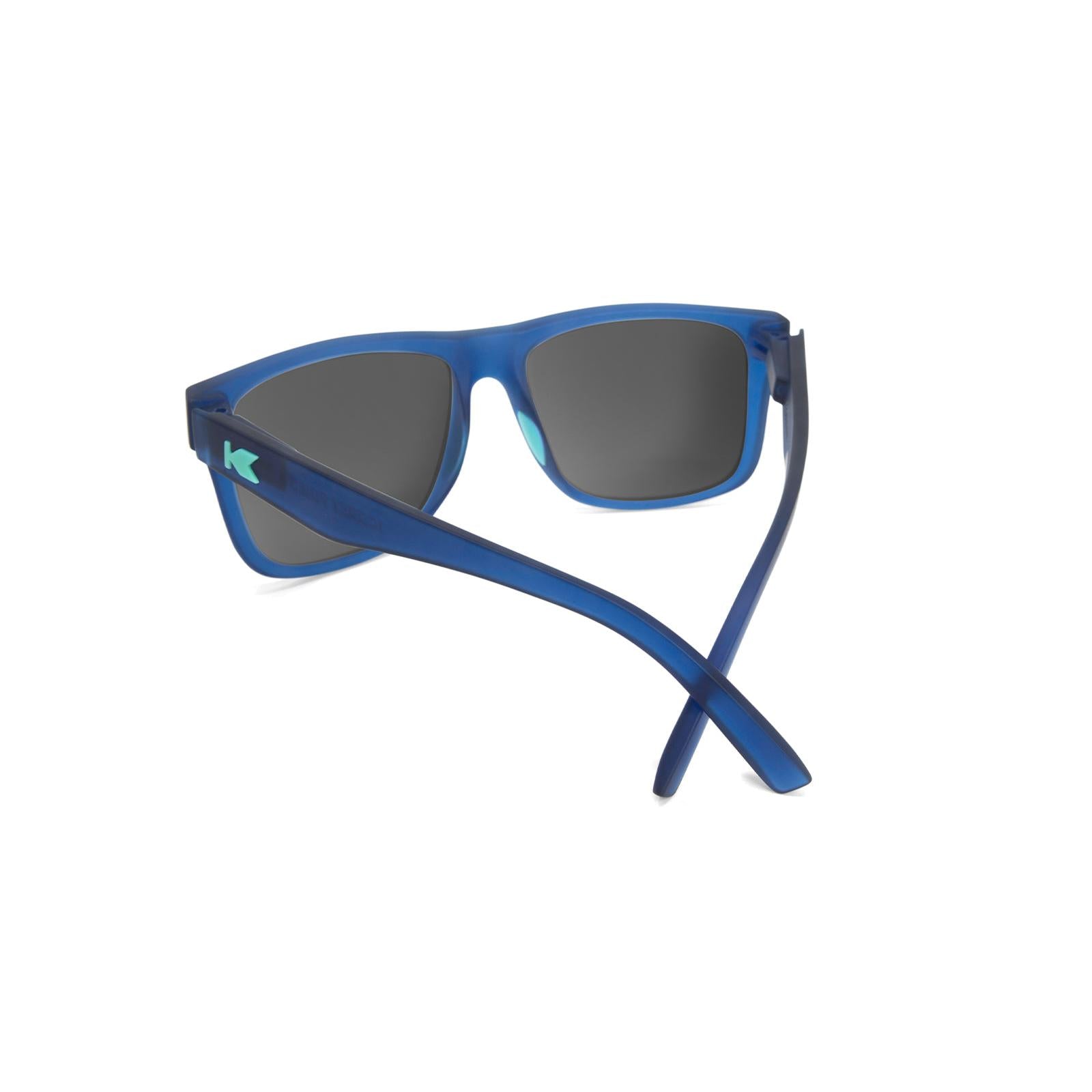 Sunglasses with Navy Frames and Polarized Green Lenses,  Back