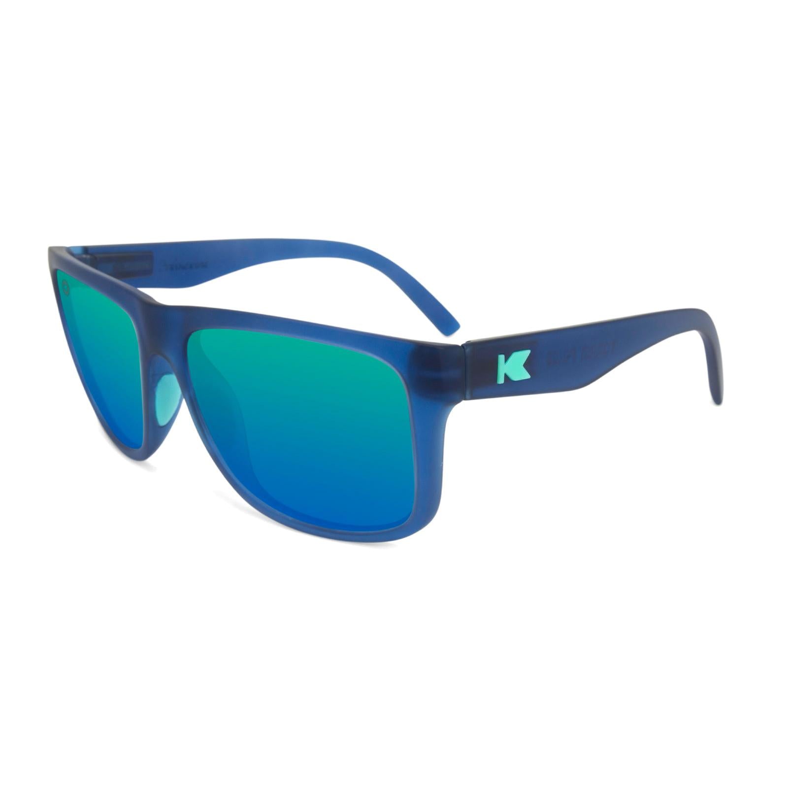 Rubberized Navy Torrey Pines Sport Prescription Sunglasses with Blue Lens, Flyover