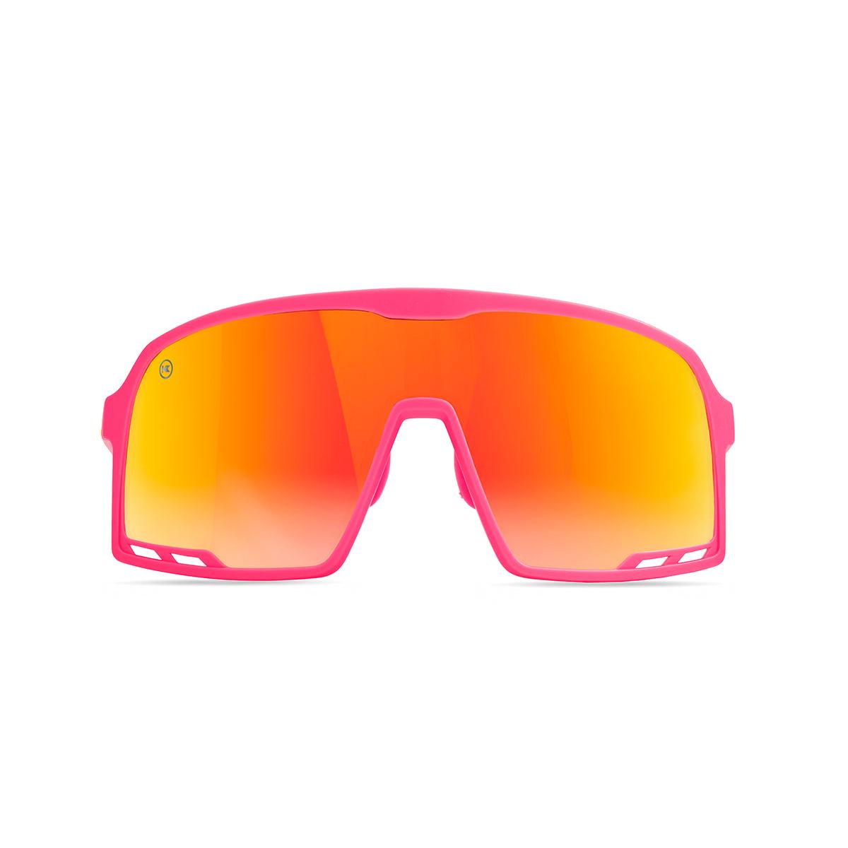 Sunglasses with Hot Pink Frames and Red Sunset Lenses, Front
