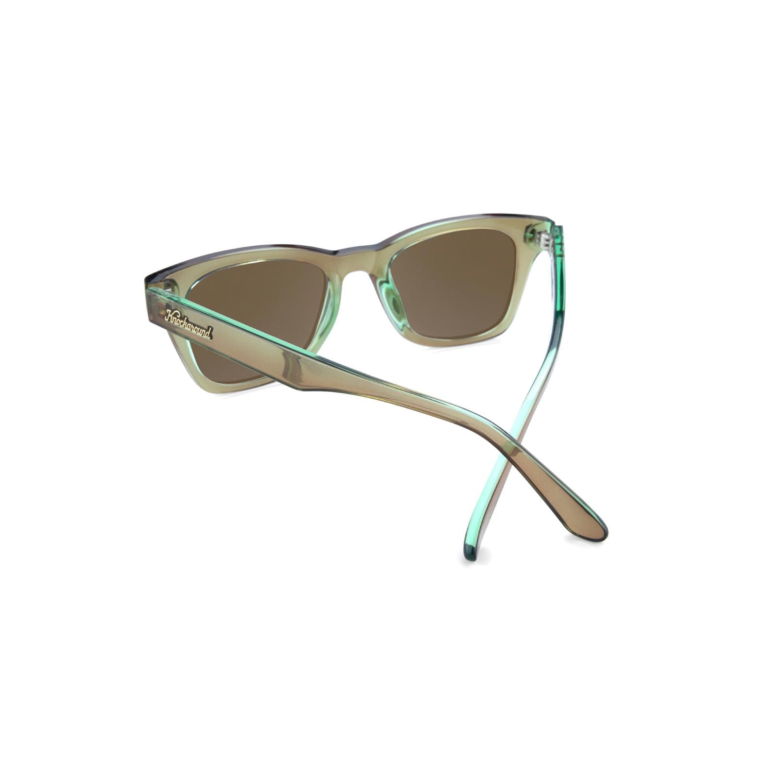 Sunglasses with Aged Sage Frame and Polarized Amber Lenses, Back