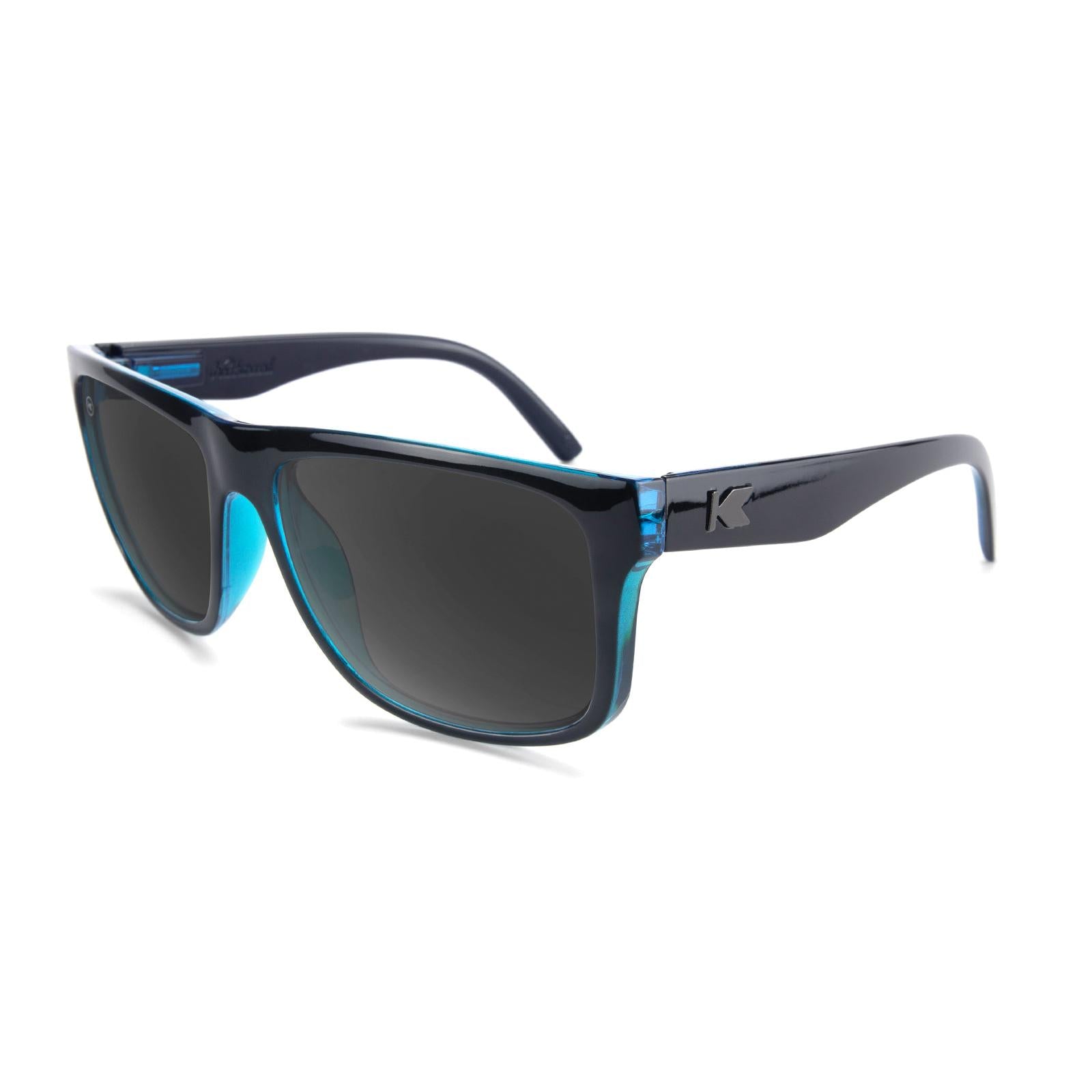 Sunglasses with Black Ocean Geode Frame and Polarized Black Smoke Lenses, Flyover