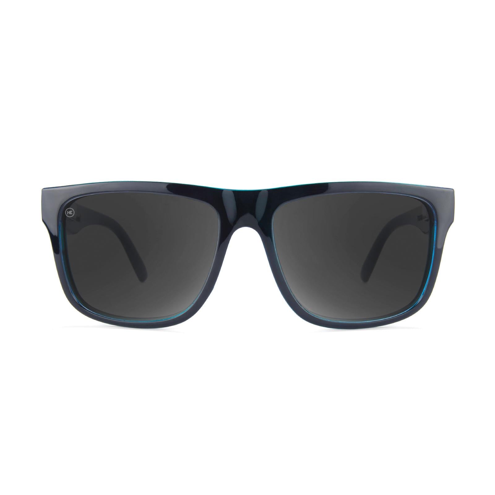 Sunglasses with Black Ocean Geode Frame and Polarized Black Smoke Lenses, Front