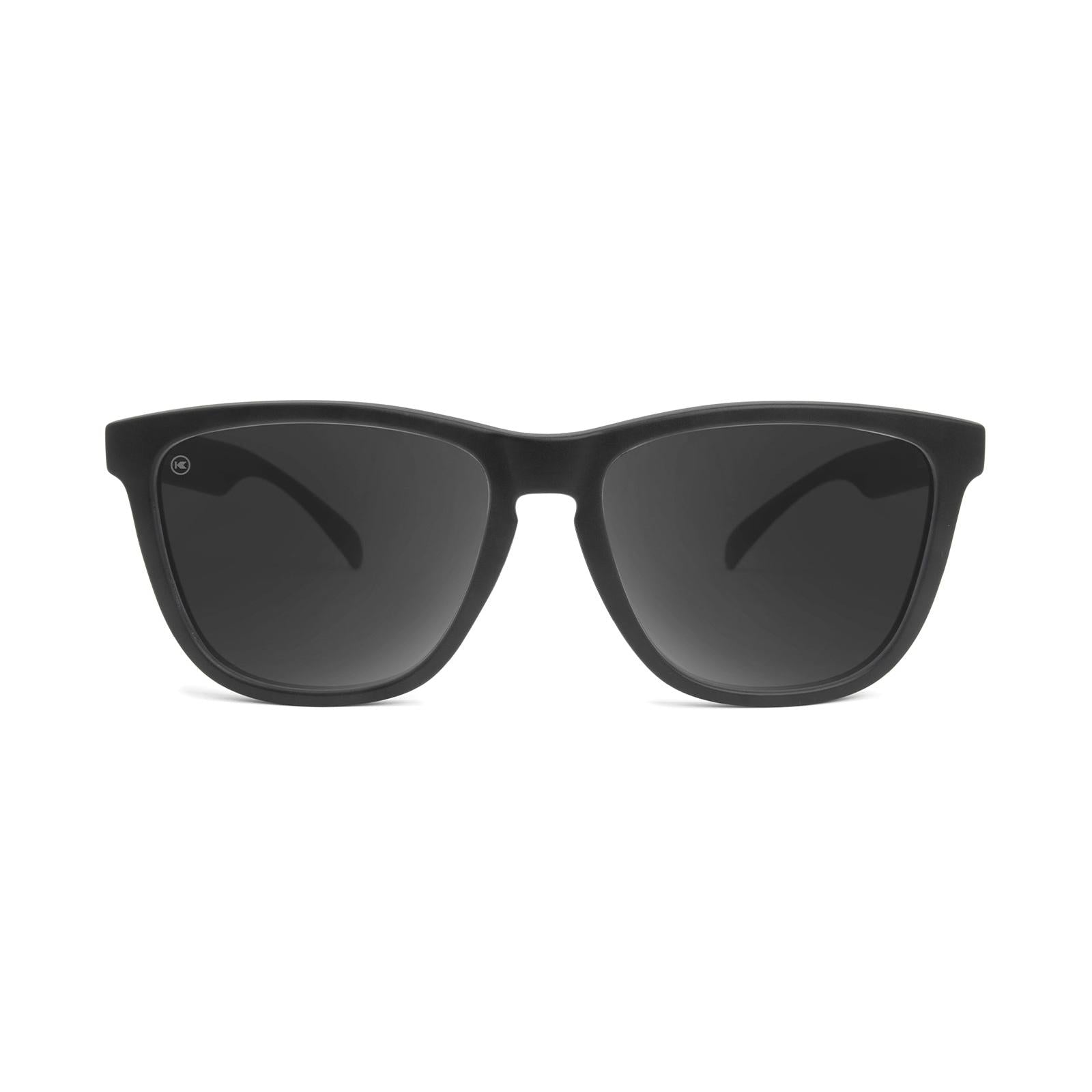 Sunglasses with Black Frame and Polarized Black Smoke Lenses, Front