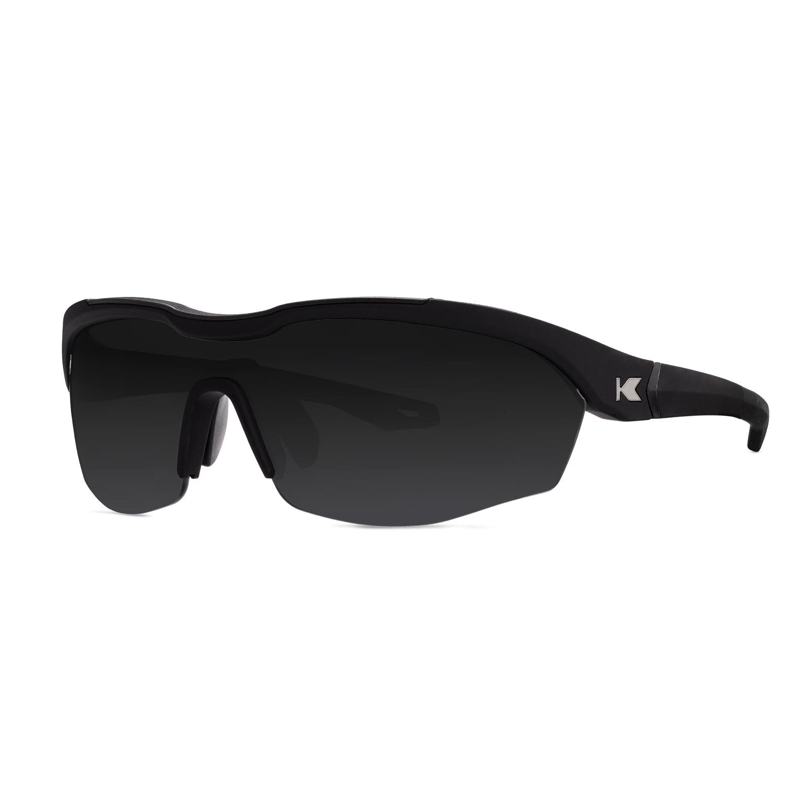 Black on Black Kinetics Sunglasses, Threequarter