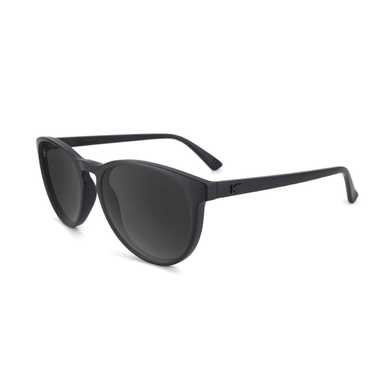 Sunglasses with Matte Black Frame and Polarized Smoke Lenses, Flyover