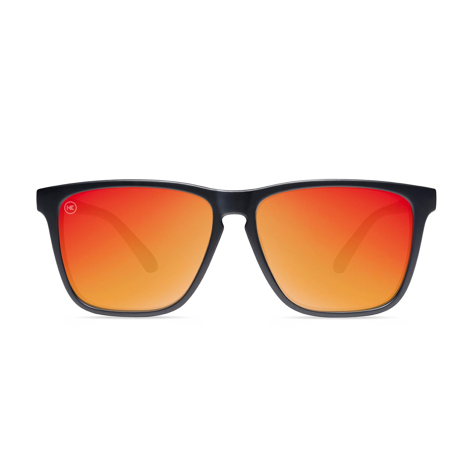 Matte Black / Red Sunset Fast Lanes Sunglasses, Front