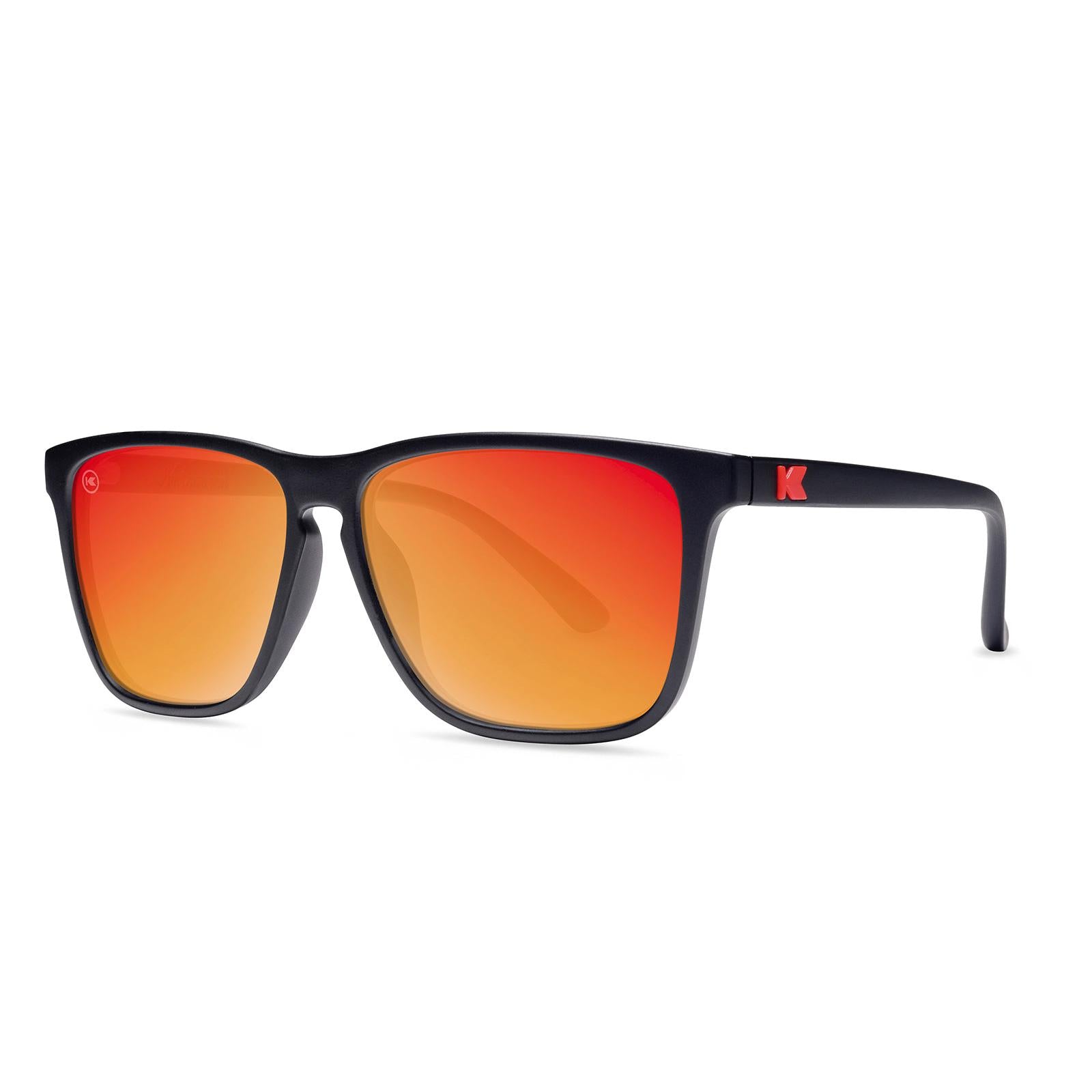 Matte Black / Red Sunset Fast Lanes Sunglasses, Threequarter