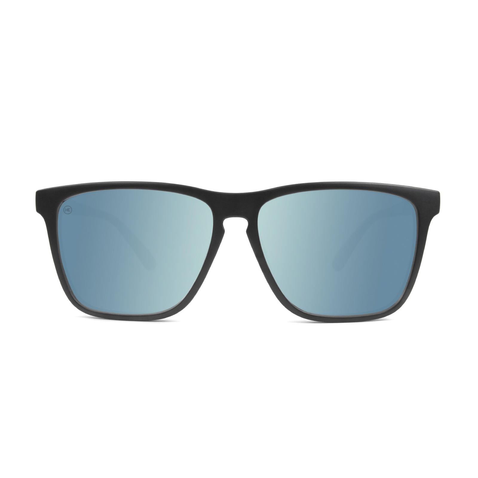 Knockaround Fast Lanes Black Frame with Sky Blue Lenses, Front