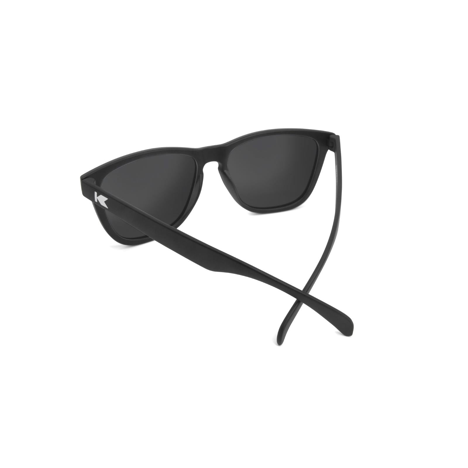 Sunglasses with Black Frame and Polarized Black Smoke Lenses, Back