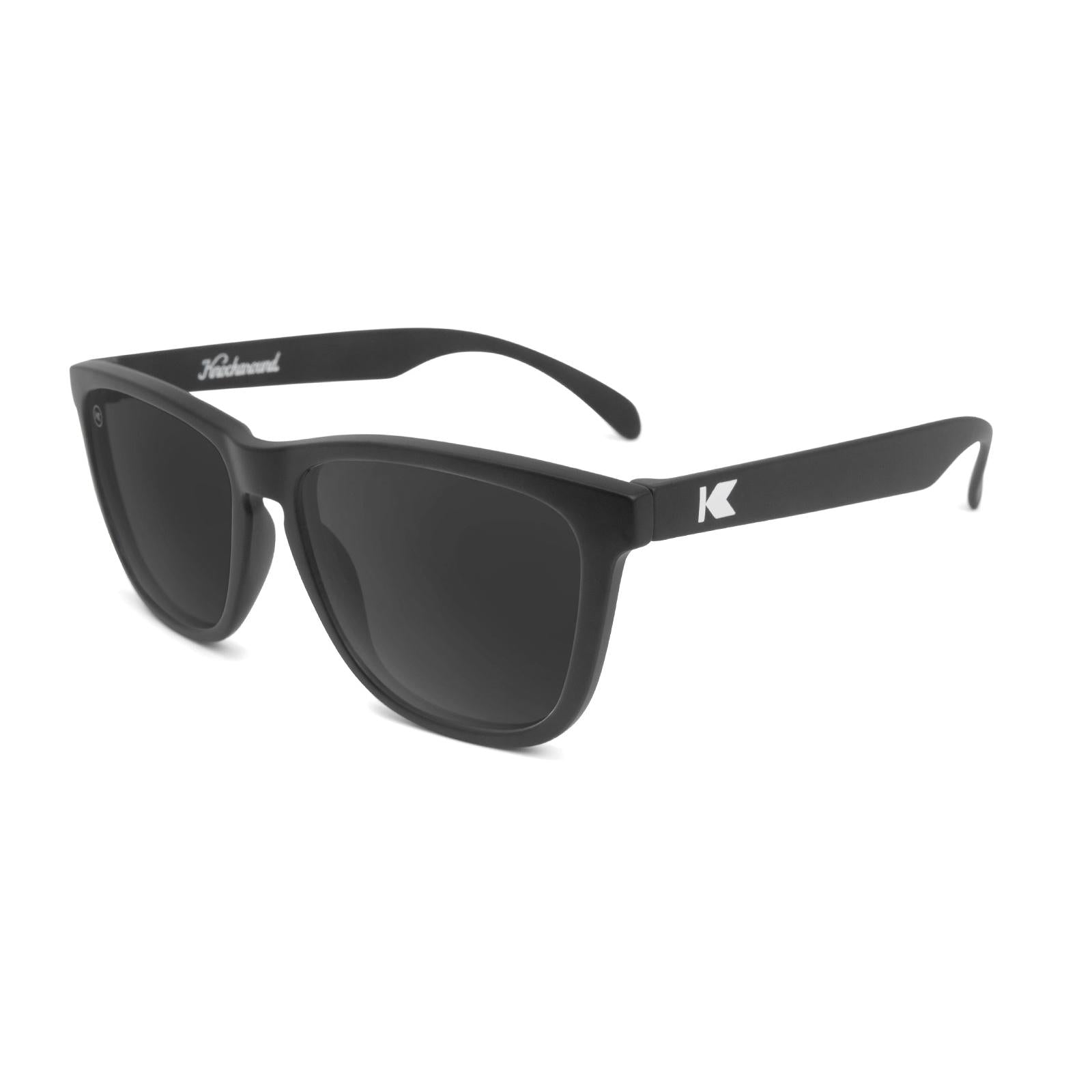 Sunglasses with Black Frame and Polarized Black Smoke Lenses, Flyover