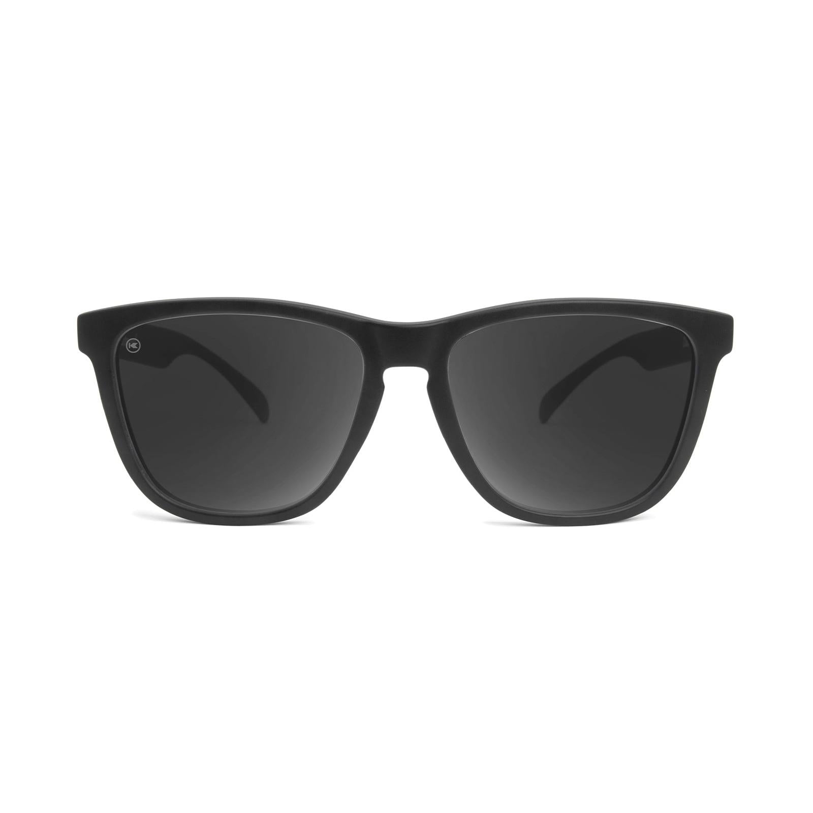 Sunglasses with Black Frame and Polarized Black Smoke Lenses, Front