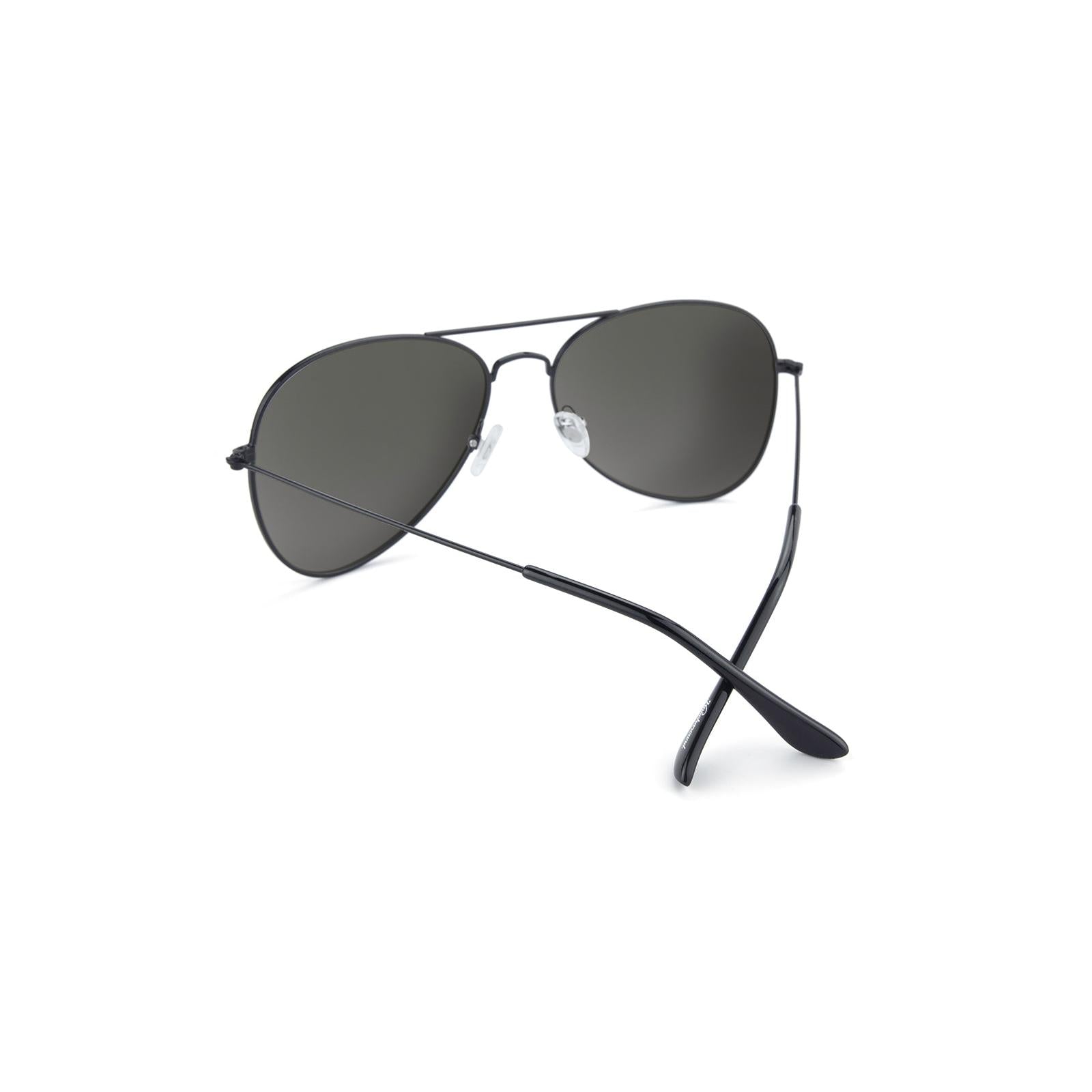 Sunglasses with Black Metal Frame and Polarized Black Smoke Lenses, Back