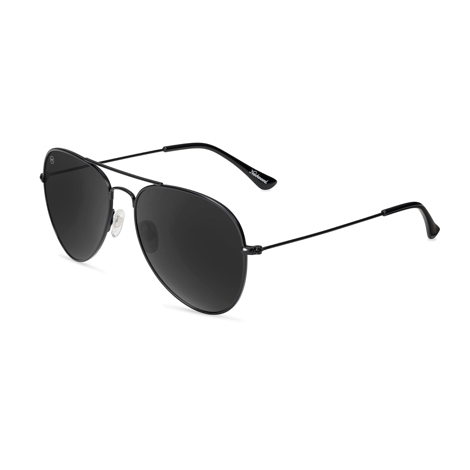 Sleek Black Aviator Sunglasses with Dark Tinted Lenses Aviator Retro Polarized Sunglasses w/ Metal Frame and Black  main image 3