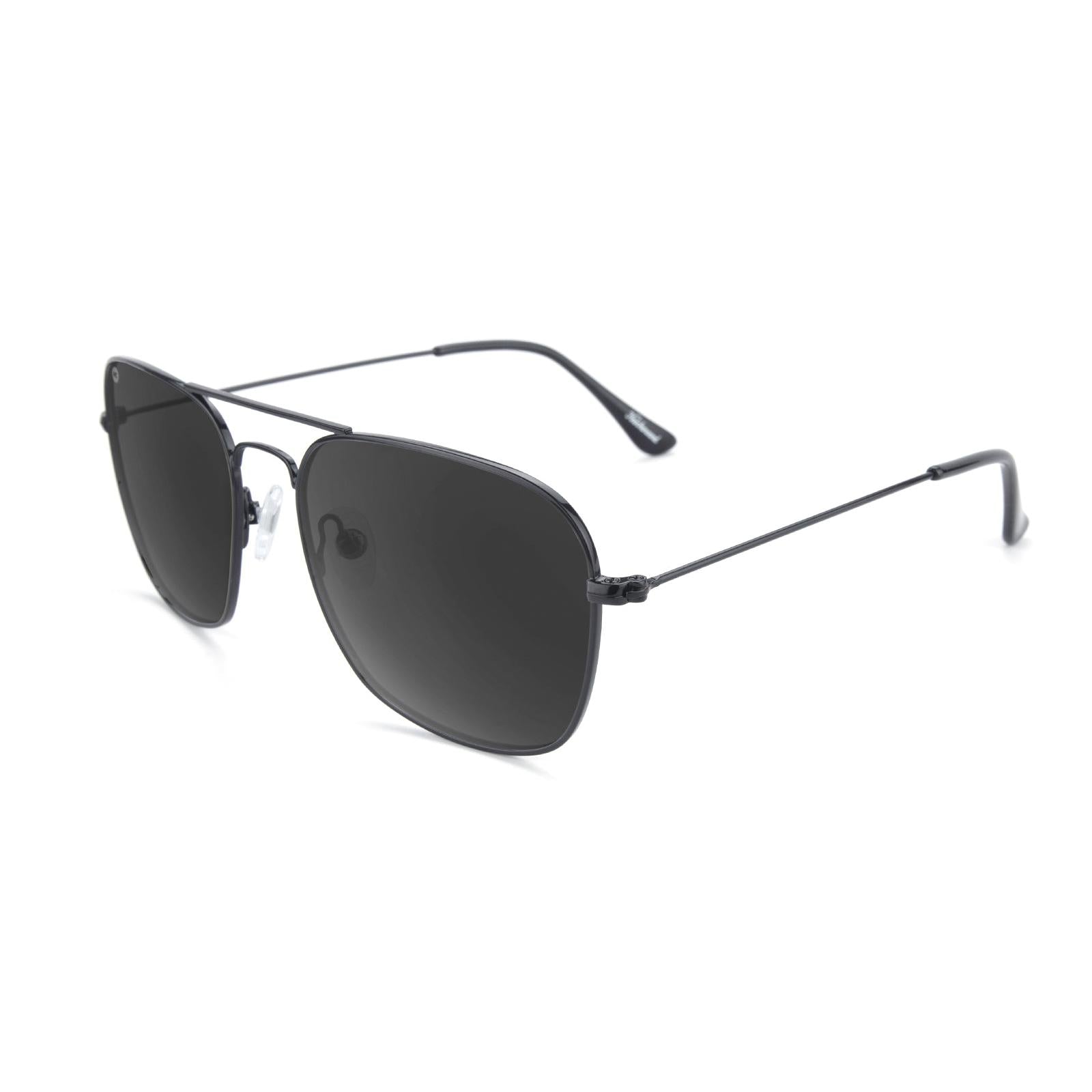 Sunglasses with Black Metal Frame and Polarized Smoke Lenses, Flyover