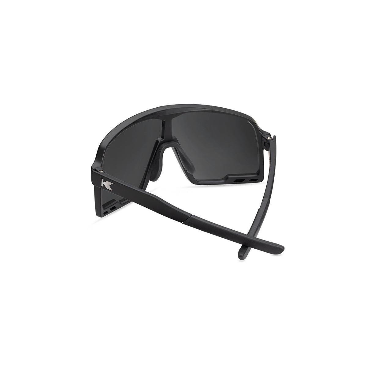 Kids Sport Sunglasses with Black Frames and Black Smoke Lenses, Back