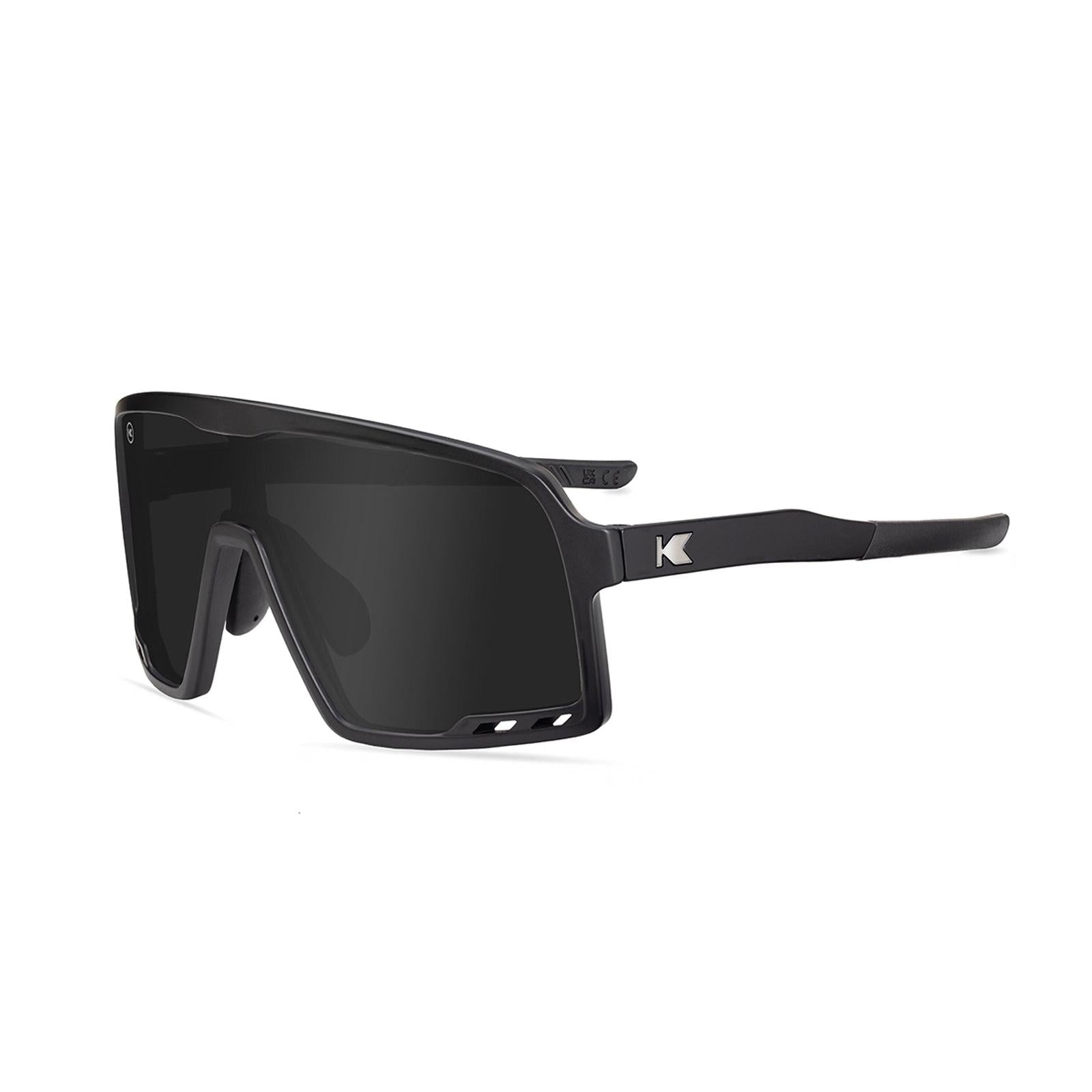 Kids Sport Sunglasses with Black Frames and Black Smoke Lenses, Flyover