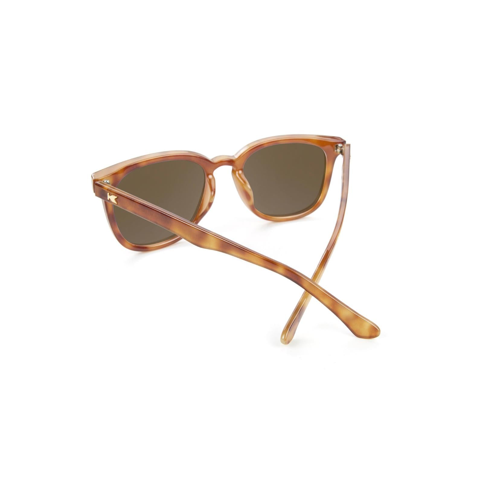 Sunglasses with Blonde Tortoise Frames and Polarized Amber Lenses, Black