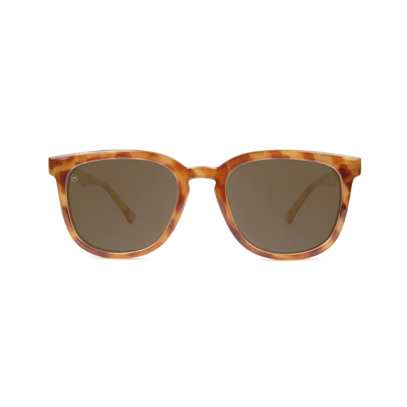 Sunglasses with Blonde Tortoise Frames and Polarized Amber Lenses, Front