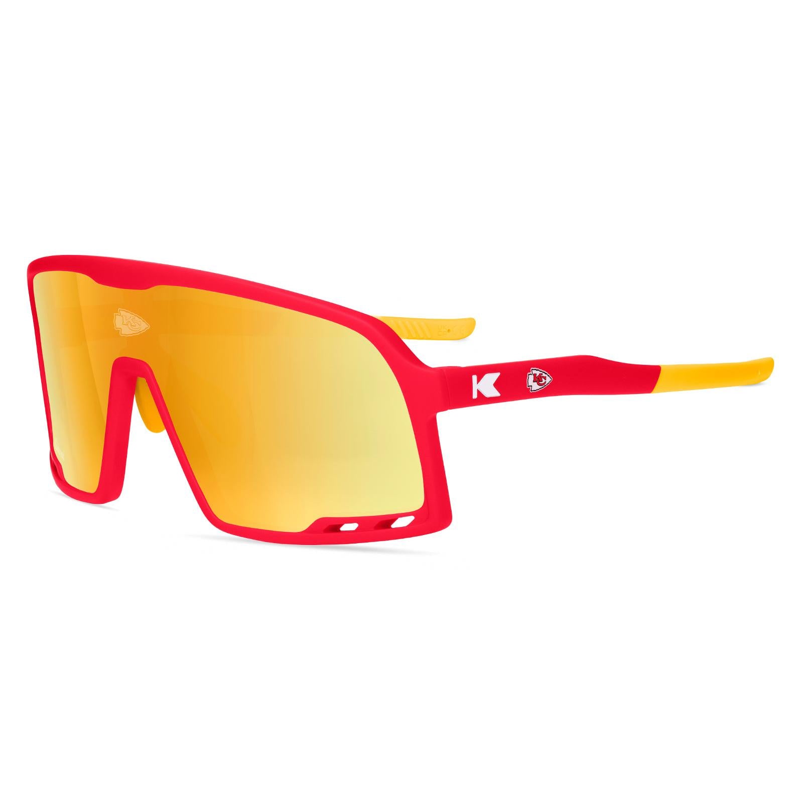 where to buy goggles near me Kansas City Chiefs Wraparound Sport Sunglasses w/ Yellow Shield Lens