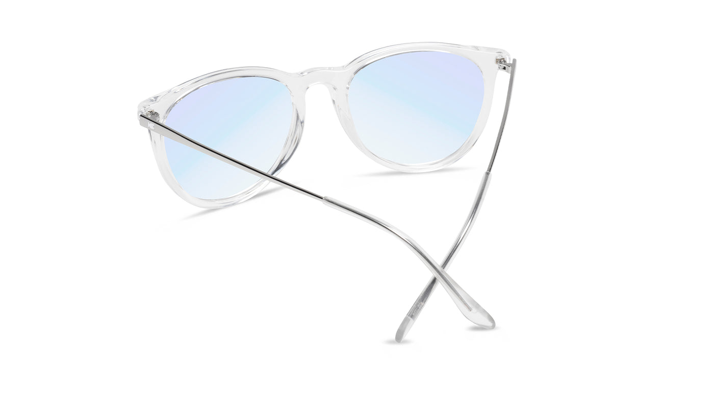 Sunglasses with Clear Frames and Clear Blue Light Blocking Lenses,  Back