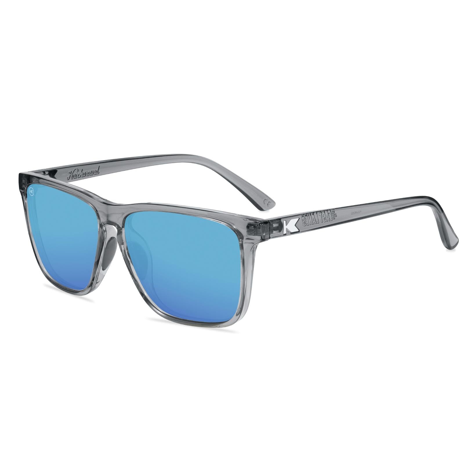 Clear Grey / Aqua Fast Lanes Sport Sunglasses, Flyover