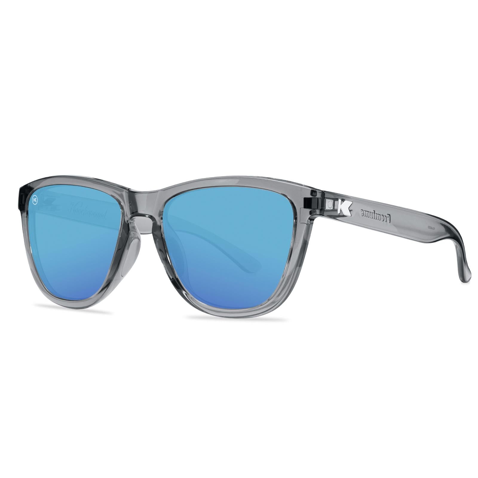 Clear Grey / Aqua Premiums Sport Sunglasses, Threequarter