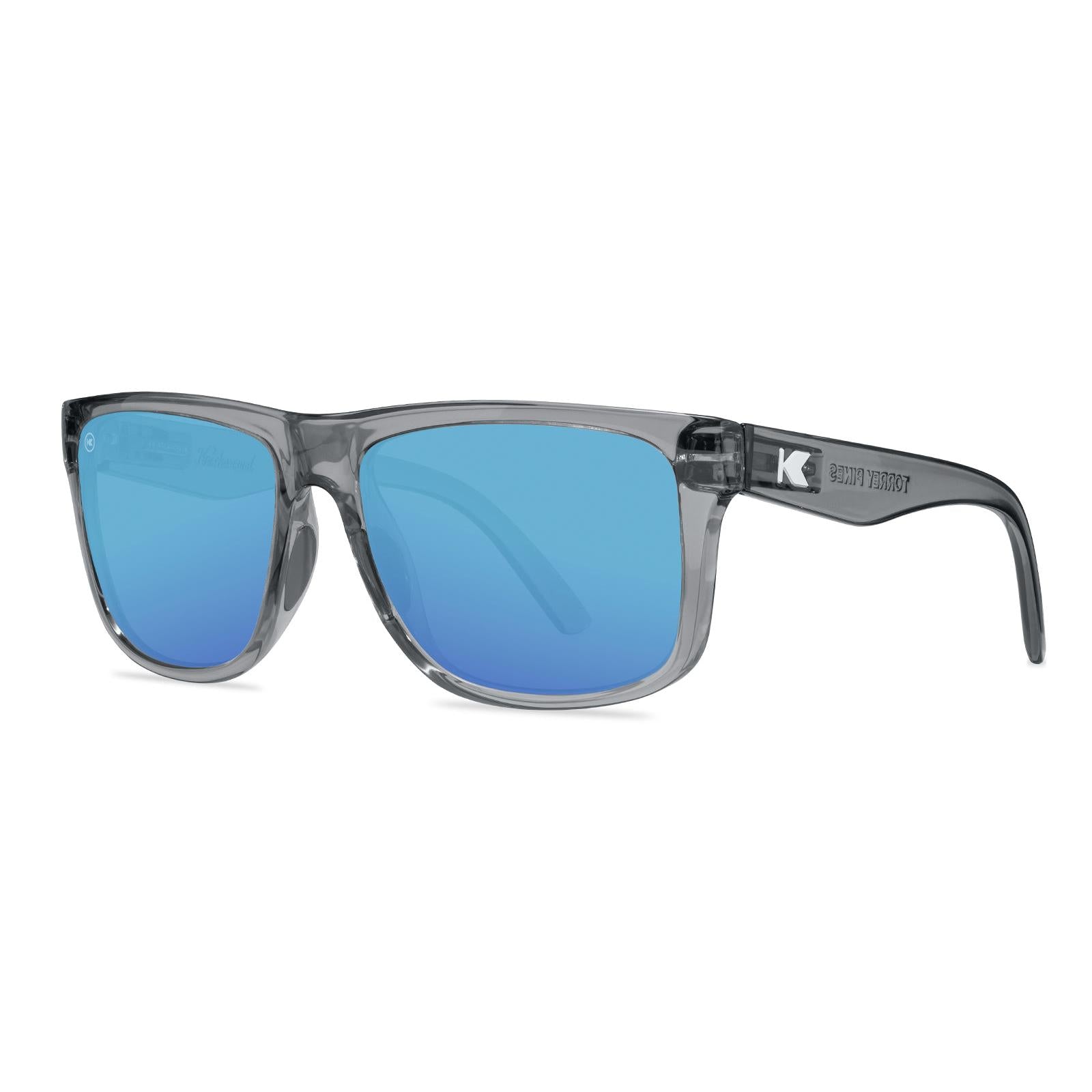 Clear Grey / Aqua Torrey Pines Sport Sunglasses, Threequarter
