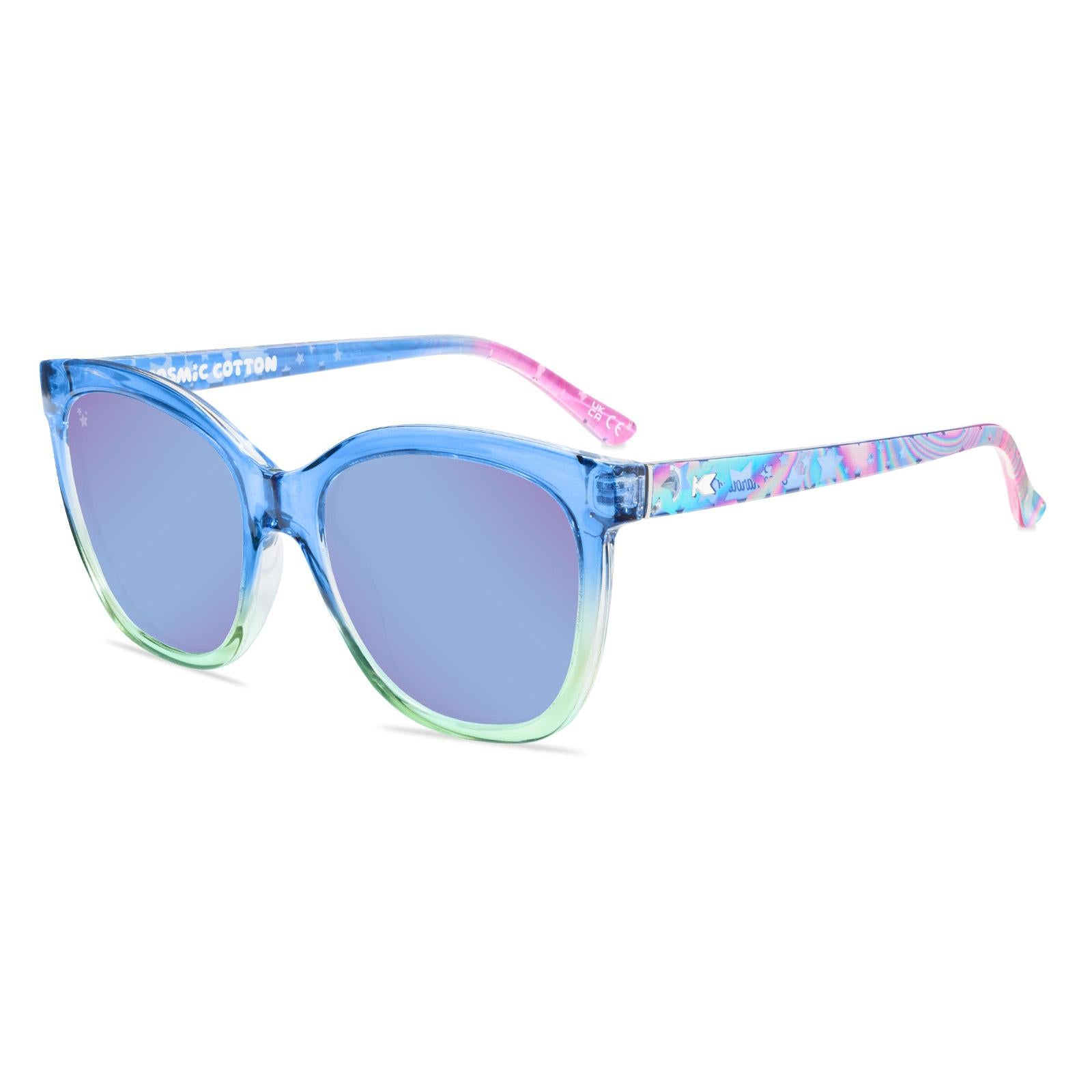 Polarized Cat Eye Cosmic Cotton Purple Sunglasses with Blue 