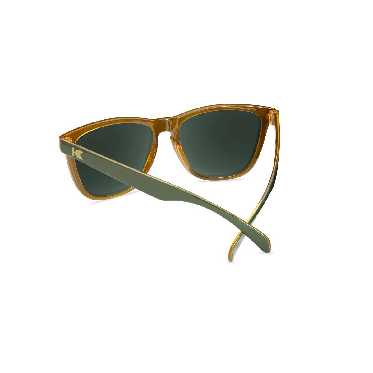 Sunglasses with Glossy Green Frames and Polarized Green Lenses, Back