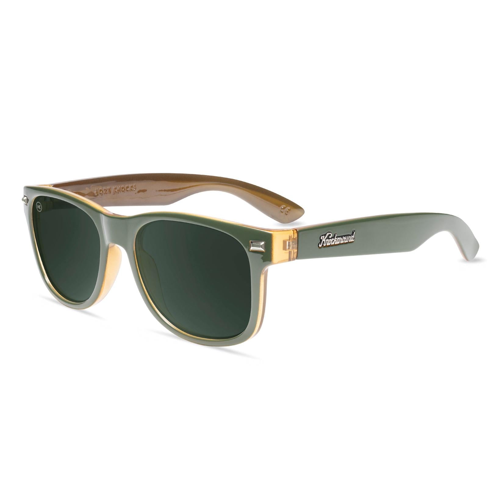 Sunglasses with Glossy Green Frames and Polarized Green Lenses, Flyover
