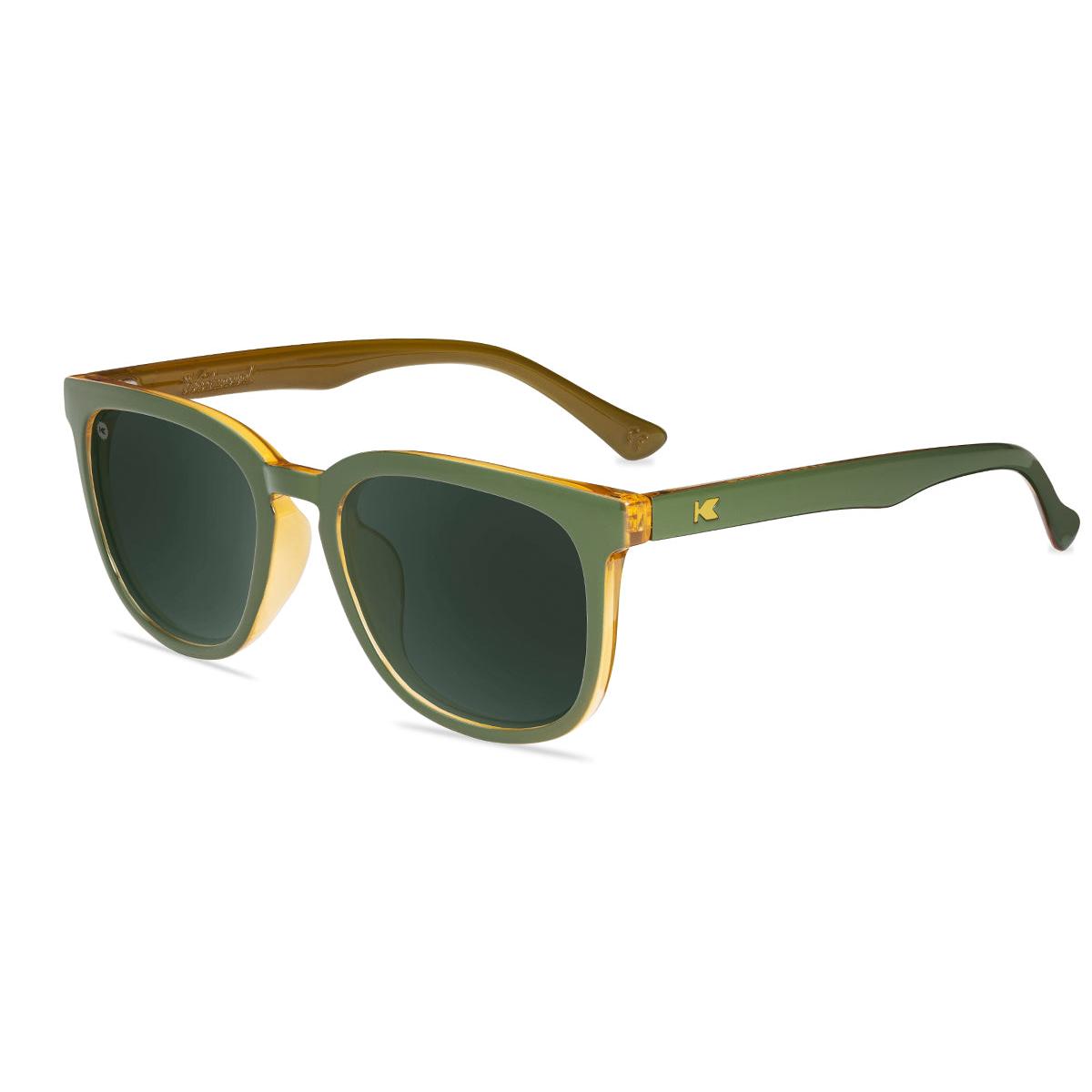 Sunglasses with Glossy Green Frames and Polarized Green Lenses, Flyover