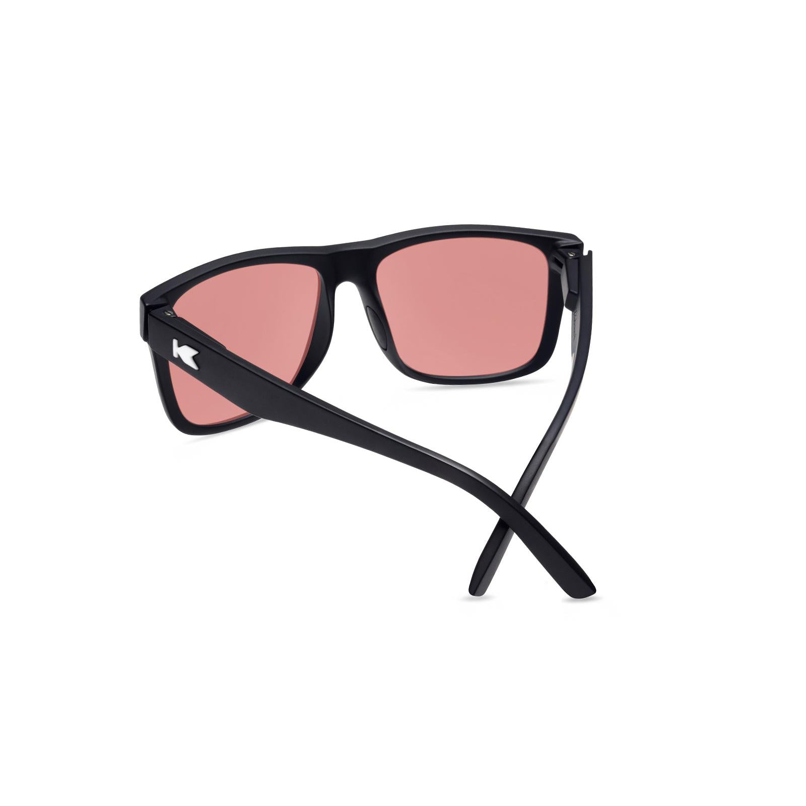 Sunglasses with Black Frames and Pink Color Enhancing Lenses, Back