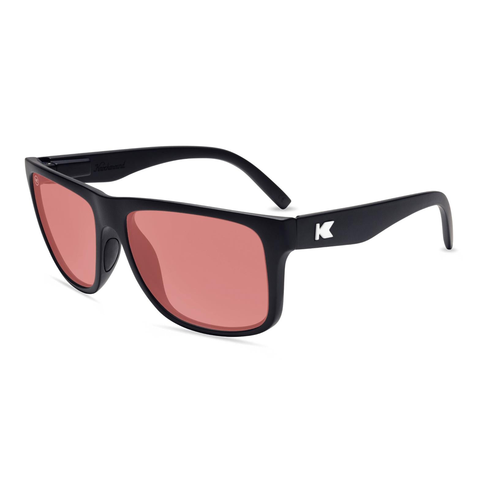 Sunglasses with Black Frames and Pink Color Enhancing Lenses