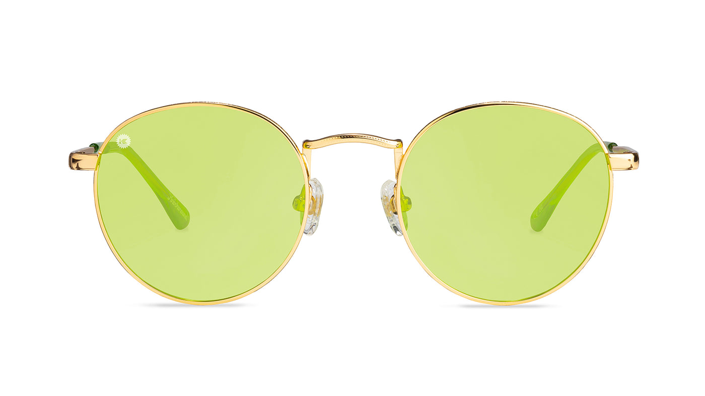 Love & Haights Sunglasses with Gold Frames and Polarized Yellow Lenses, Front