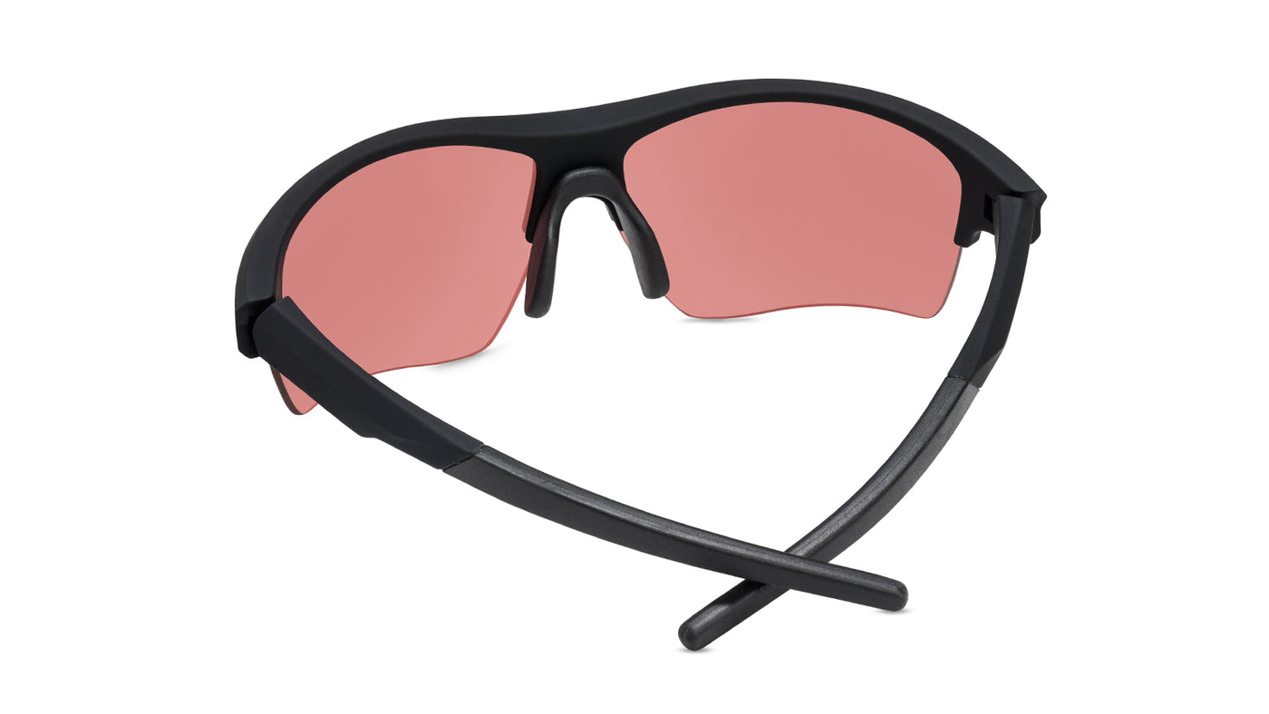 Sunglasses with Black Frame and Pink Lenses