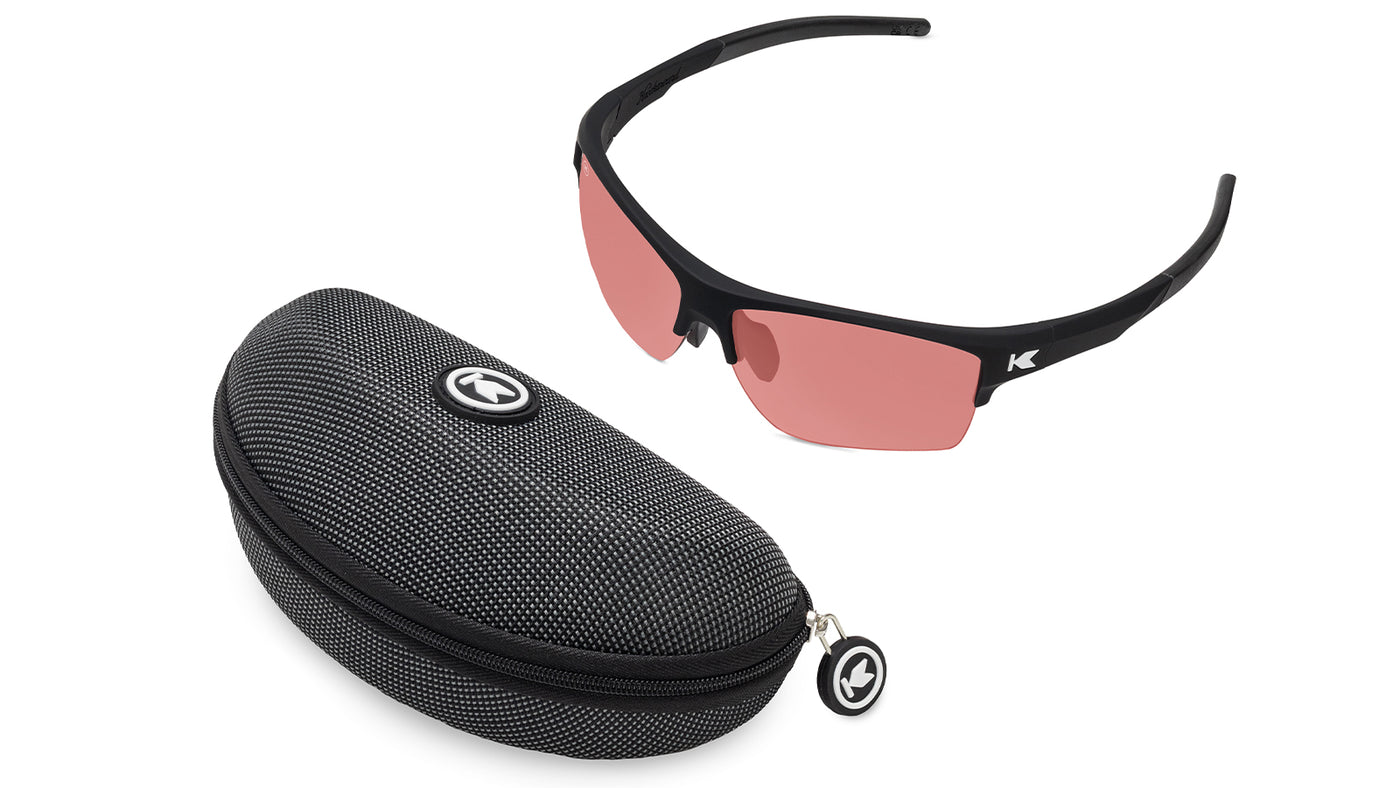 Sunglasses with Black Frame and Pink Lenses