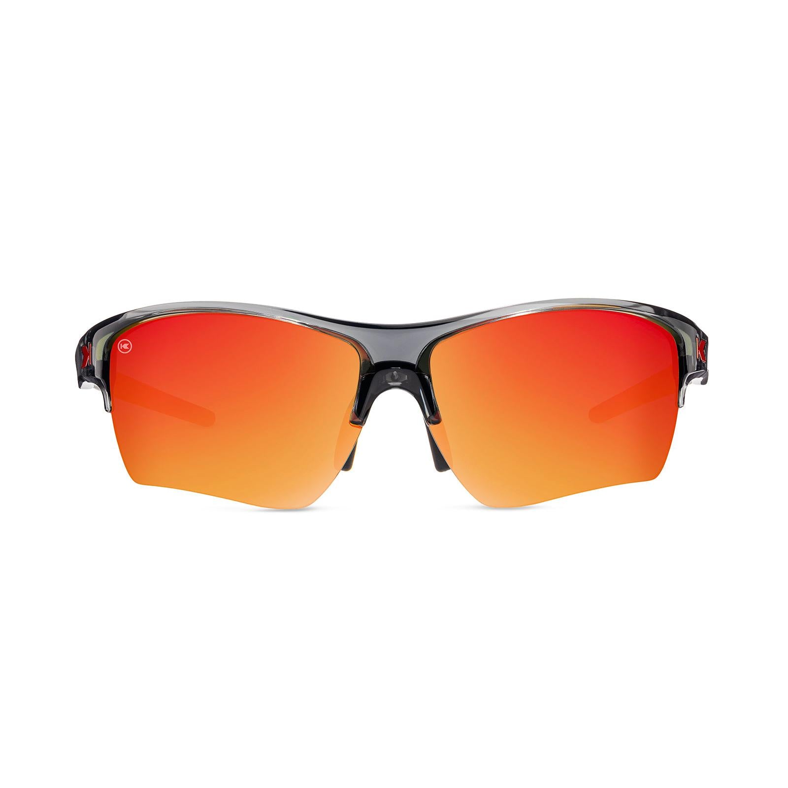 Sunglasses with Cool Grey Frame and Red Lenses