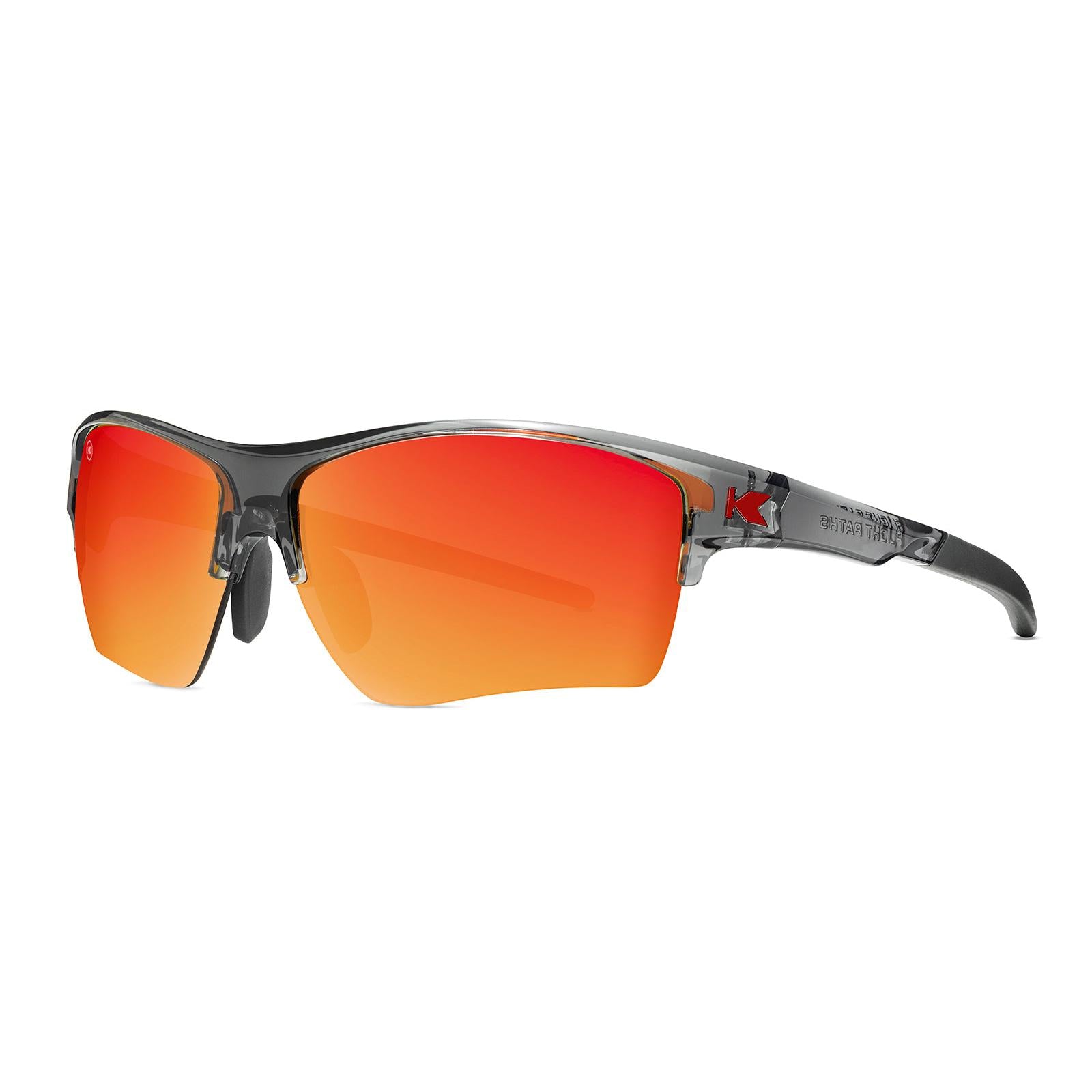 Sunglasses with Cool Grey Frame and Red Lenses