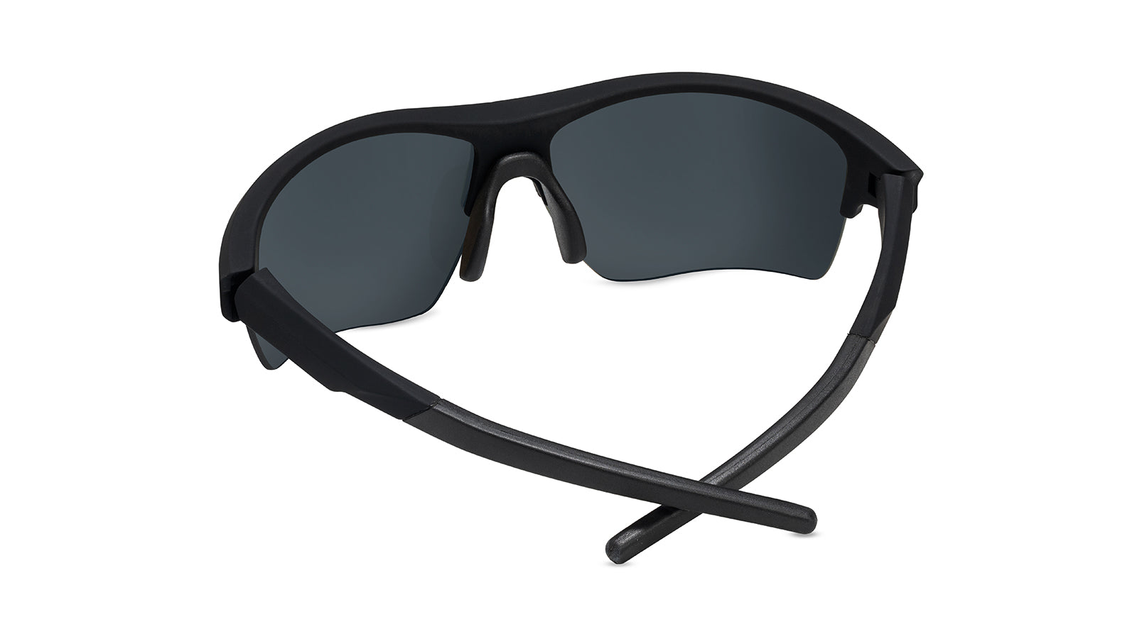 Moonshot Flight Paths Sunglasses with Black Frame and Blue Lenses, Back