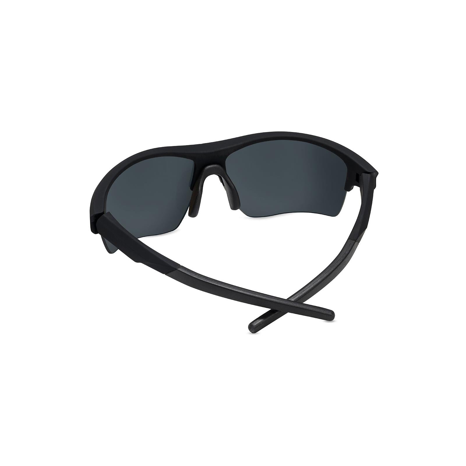 Moonshot Flight Paths Sunglasses with Black Frame and Blue Lenses, Back
