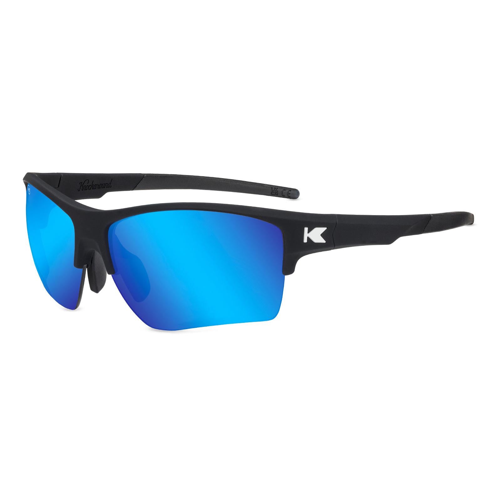 Moonshot Flight Paths Sunglasses with Black Frame and Blue Lenses, Flyover