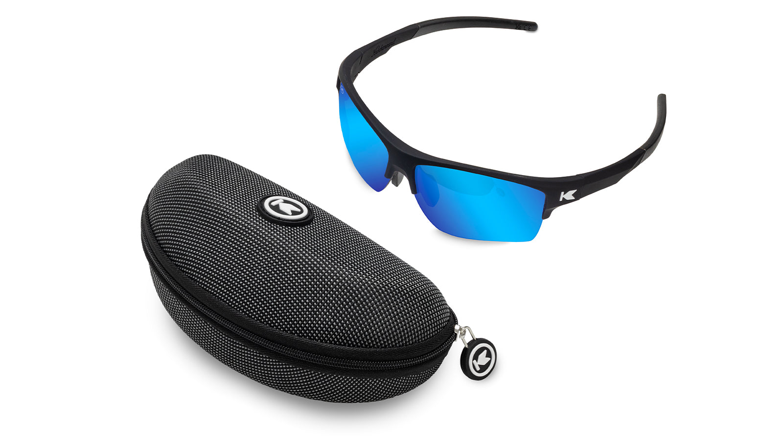 Moonshot Flight Paths Sunglasses with Black Frame and Blue Lenses, Set