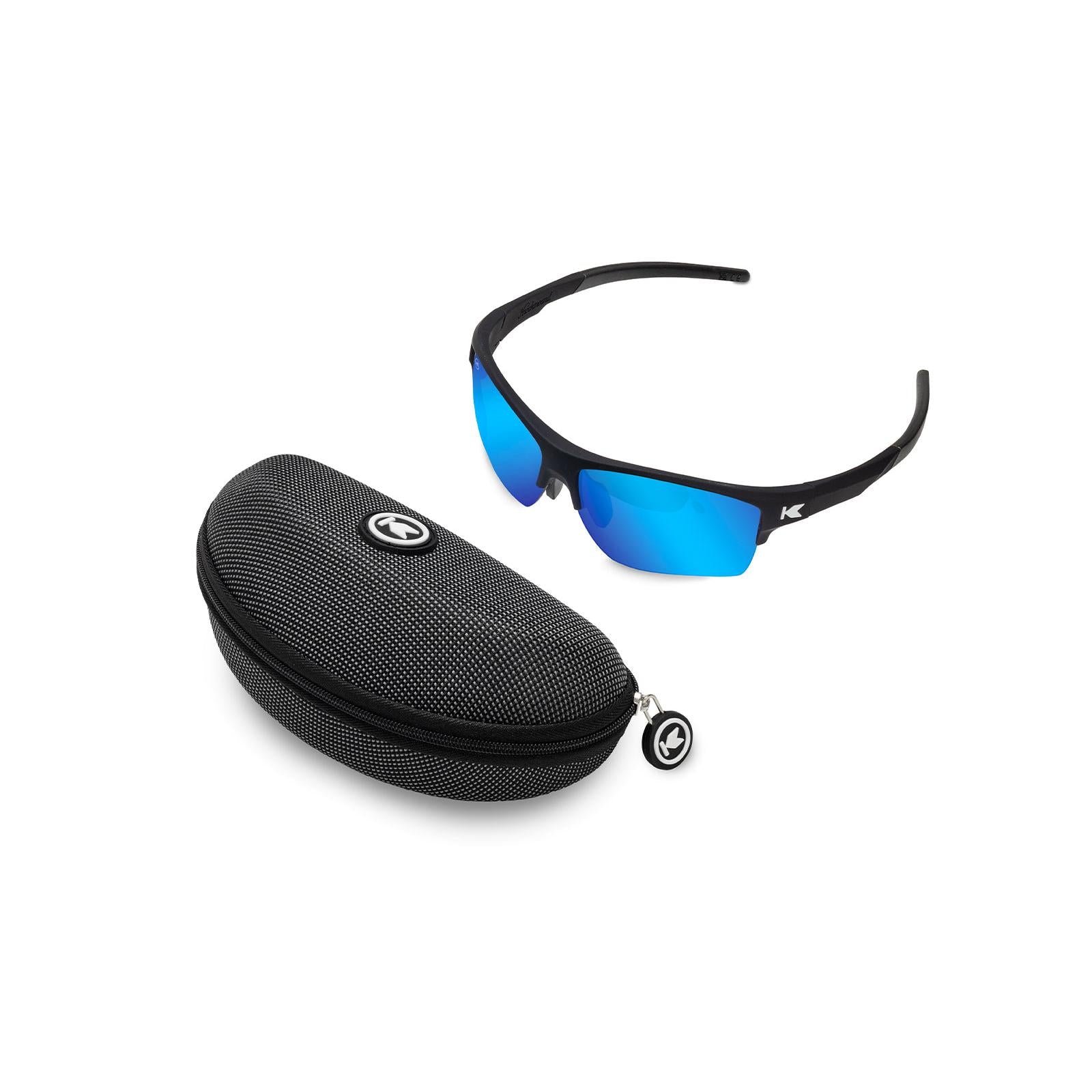 Moonshot Flight Paths Sunglasses with Black Frame and Blue Lenses, Set