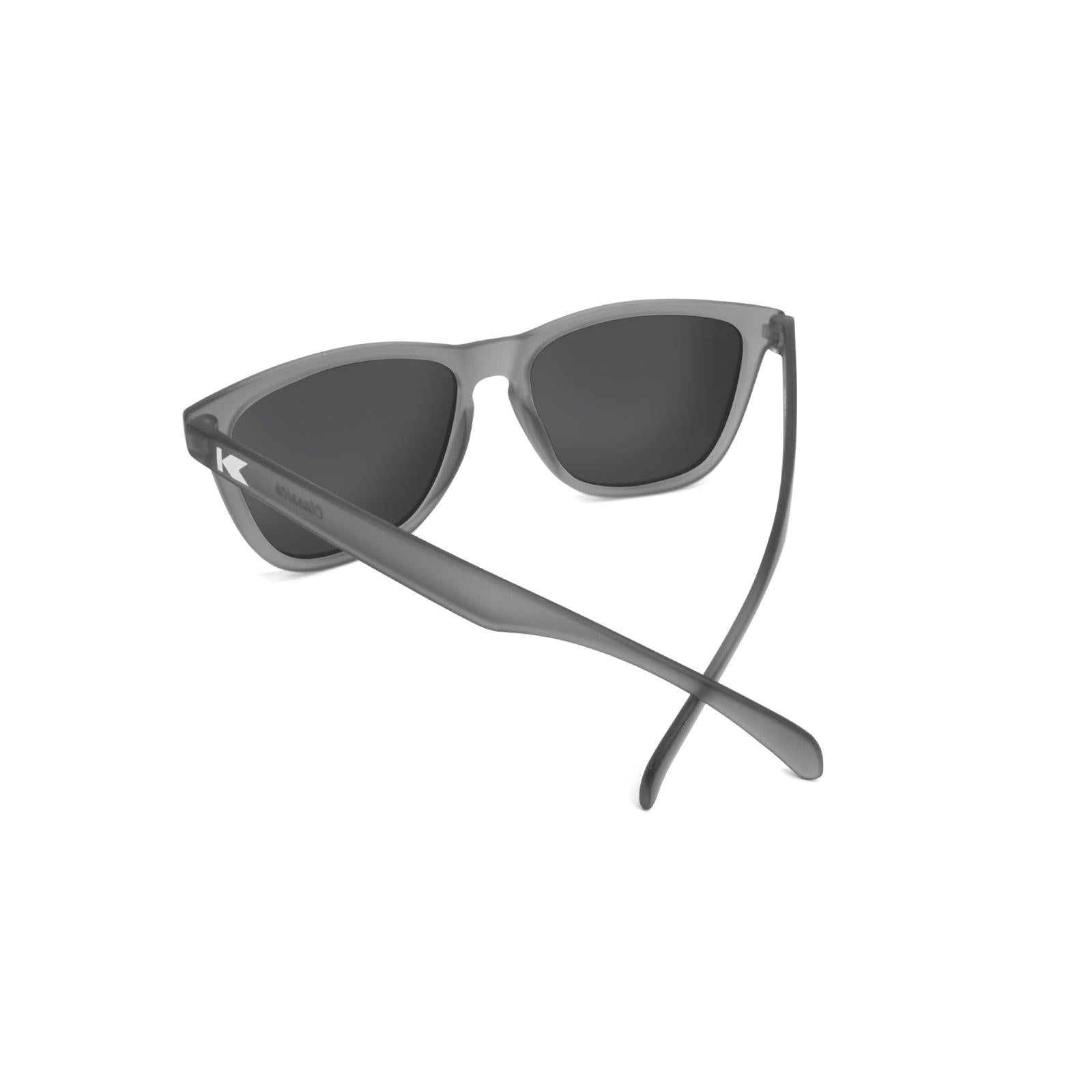 Sunglasses with Frosted Grey Frame and Polarized Blue Moonshine Lenses, Back