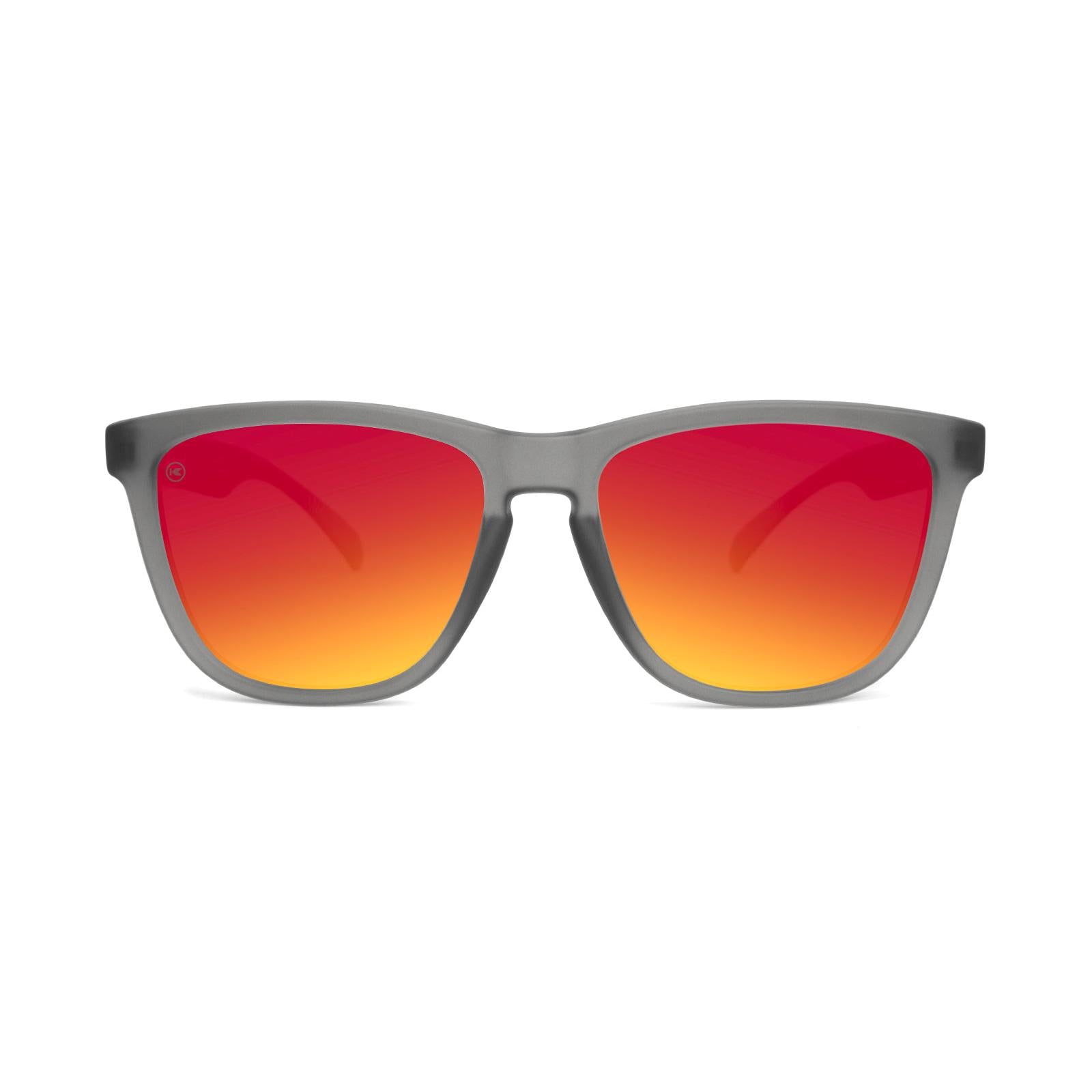 Sunglasses with Frosted Grey Frame and Polarized Red Sunset Lenses,Front