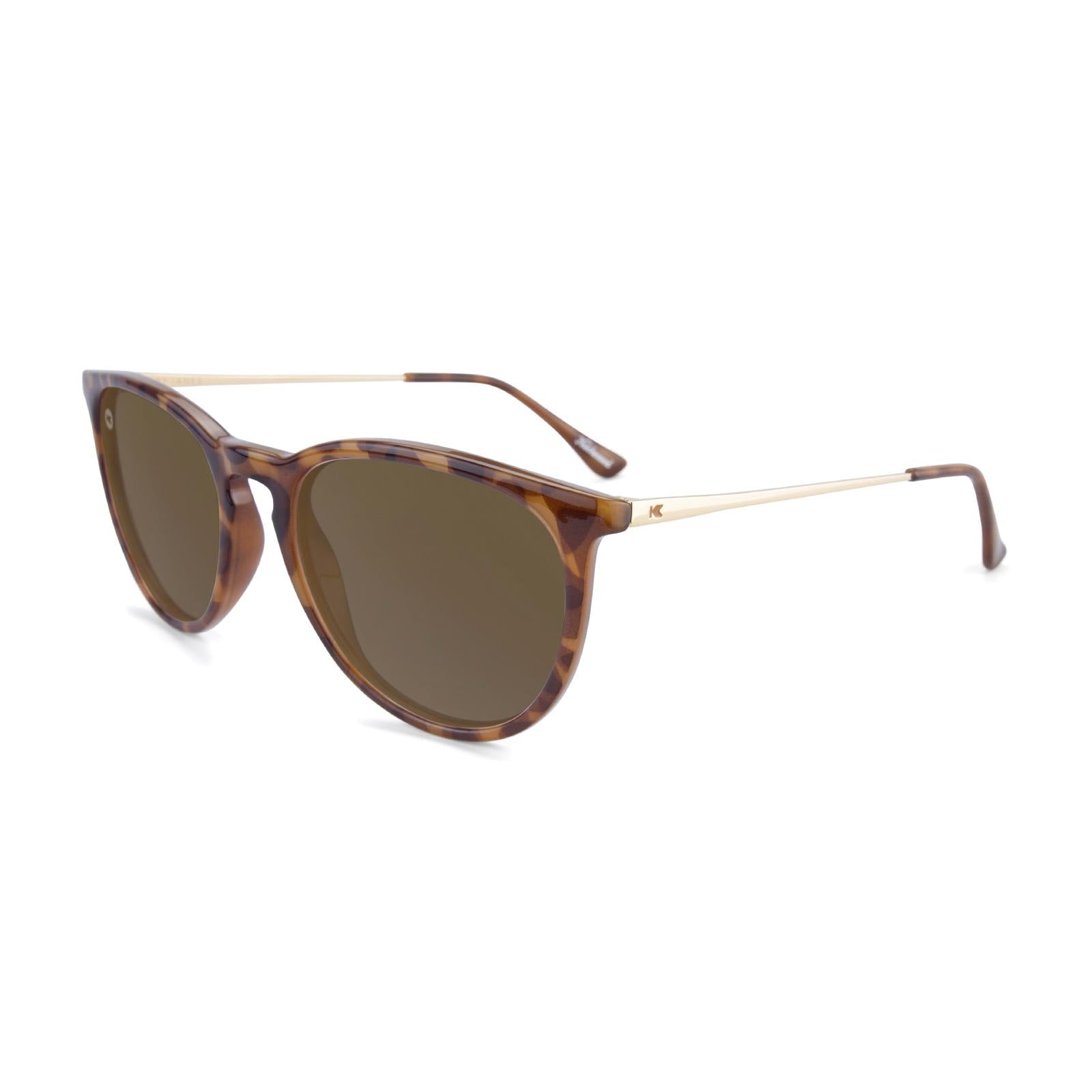 Sunglasses with Glossy Tortoise Shell Frame and Polarized Brown Lenses, Flyover