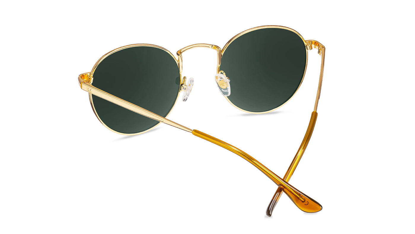 Love & Haights Sunglasses with Gold Frames and Polarized Green Lenses, Back