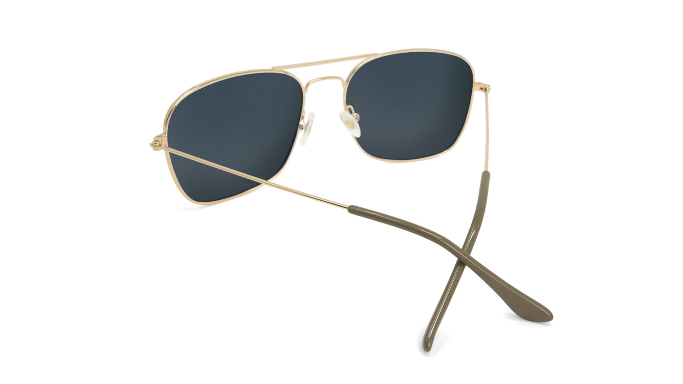 Sunglasses with Gold Metal Frame and Polarized Gold Lenses, Back