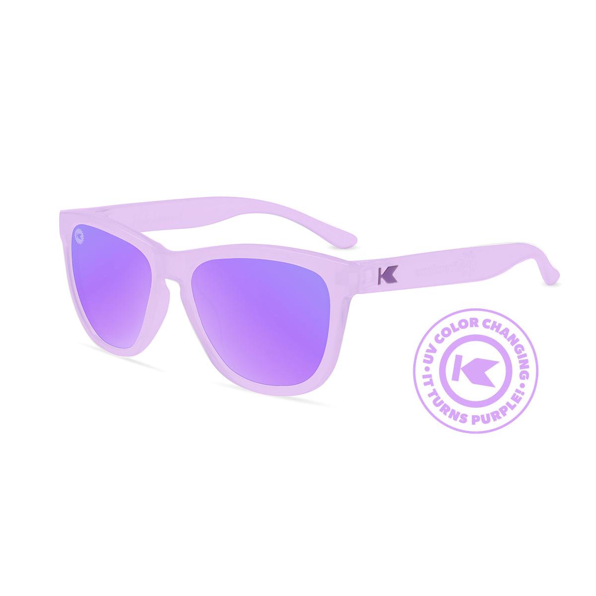 Kids Sunglasses with UV color changing frames and polarized lilac lenses, Flyover